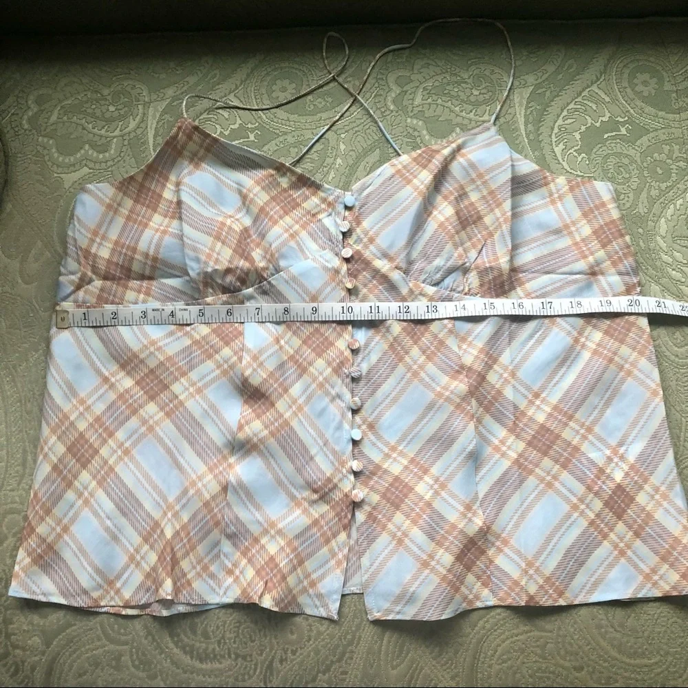 NWT J. Crew Button-front Camisole Top in Golden Hour Tartan Size XL - Picture 3 of 14